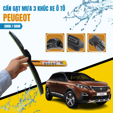 Chổi Gạt Mưa Ô Tô Cho Xe PEUGEOT 3008/5008 Đa Năng - Quét Nước Nhẹ Nhàng Sạch Bóng- Lắp Đặt Lên Xe Cực Đẹp